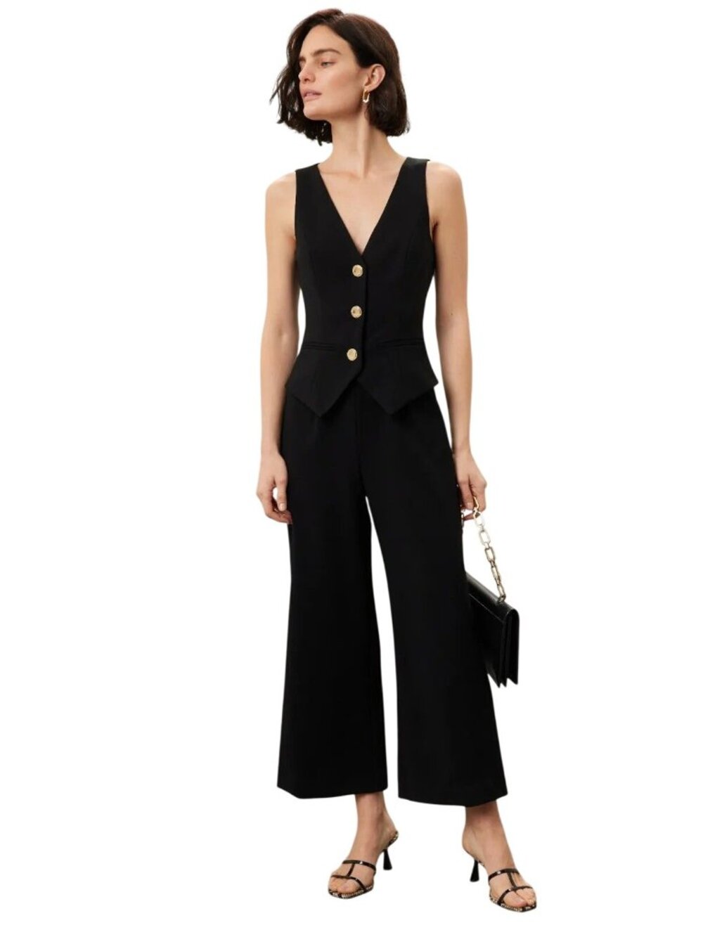 Black Halo Sloane Sleeveless Wide Leg Jumpsuit in Black 6 Womens